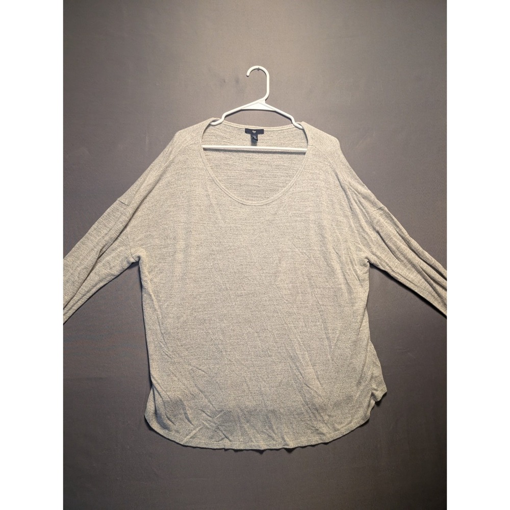 Gap Oversized Blouse Top Womens 2XL Heather Gray Textured Drop Shoulder Casual